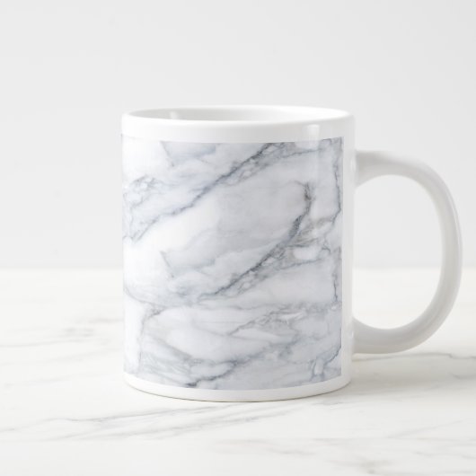 Weißer Marmor Carrara Calacatta Textur Jumbo-Tasse (Rechts)