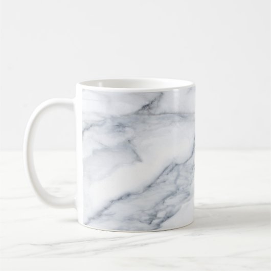 Weißer Marmor Carrara Calacatta Textur Kaffeetasse (Links)
