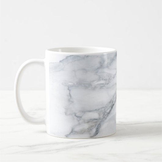 Weißer Marmor Carrara Calacatta Textur Kaffeetasse (Links)