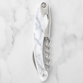 Weißer Marmor Carrara Calacatta Textur Kellnermesser (Rückseite)