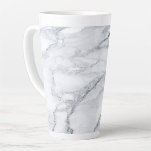 Weißer Marmor Carrara Calacatta Textur Milchtasse (Linke Ecke)