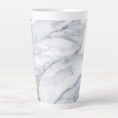 Weißer Marmor Carrara Calacatta Textur Milchtasse (Vorderseite)