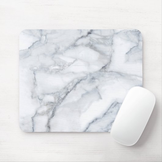 Weißer Marmor Carrara Calacatta Textur Mousepad (Mit Mouse)