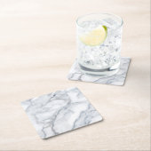 Weißer Marmor Carrara Calacatta Textur Rechteckiger Pappuntersetzer (Vor Ort)