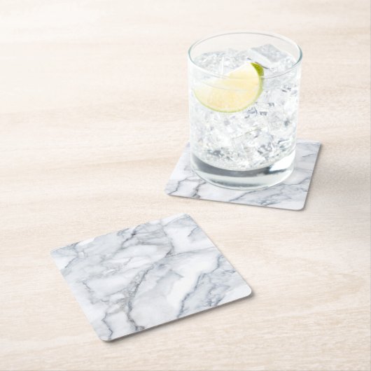 Weißer Marmor Carrara Calacatta Textur Rechteckiger Pappuntersetzer (Vor Ort)