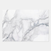 Weißer Marmor Carrara Textur Geschenkpapier Set (Vorderseite 3)