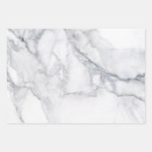 Weißer Marmor Carrara Textur Geschenkpapier Set (Vorderseite)