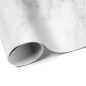 Weißer Marmor Chic Silver Glitzer Geschenkpapier (Rolleneckpunkt)