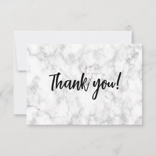 Weißer Marmor Danke Karte (Vorderseite)