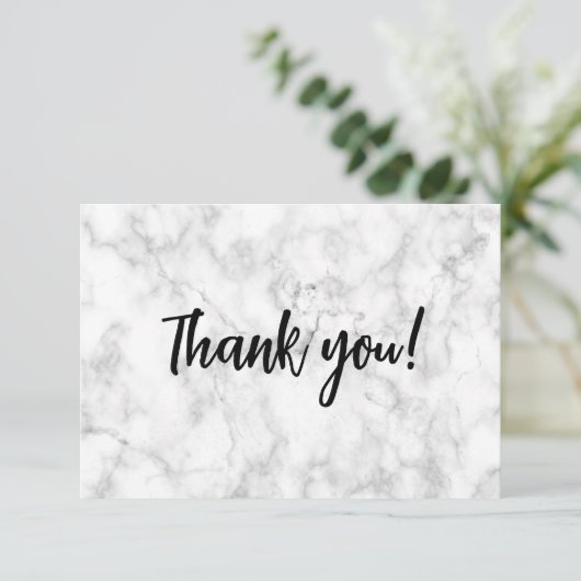Weißer Marmor Danke Karte (Stehend Vorderseite)