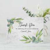 Weißer Marmor Dankeskarte (Stehend Vorderseite)