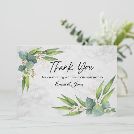 Weißer Marmor Dankeskarte (Stehend Vorderseite)