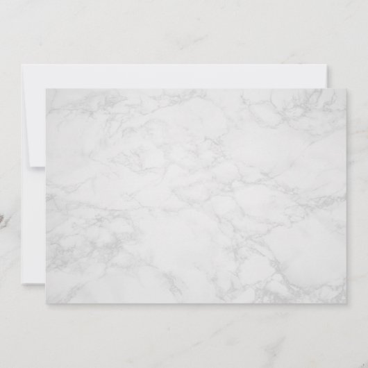 Weißer Marmor Dankeskarte (Rückseite)