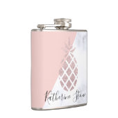 Weißer Marmor des eleganten RosengoldGlitters Flachmann (Rechts)