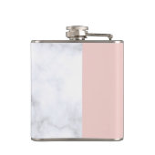 Weißer Marmor des eleganten RosengoldGlitters Flachmann (Rückseite)