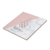 Weißer Marmor des eleganten RosengoldGlitters Fliese (Seite)