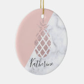 Weißer Marmor des eleganten RosengoldGlitters Keramikornament (Rechts)