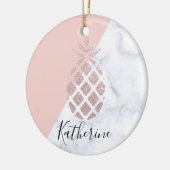 Weißer Marmor des eleganten RosengoldGlitters Keramikornament (Links)