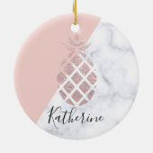 Weißer Marmor des eleganten RosengoldGlitters Keramikornament (Hinten)