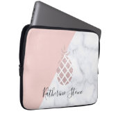Weißer Marmor des eleganten RosengoldGlitters Laptopschutzhülle (Vorne Rechts)