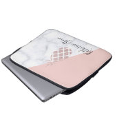 Weißer Marmor des eleganten RosengoldGlitters Laptopschutzhülle (Vorne Knopf)