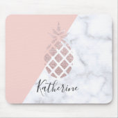Weißer Marmor des eleganten RosengoldGlitters Mousepad (Vorne)