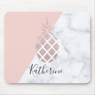 Weißer Marmor des eleganten RosengoldGlitters Mousepad