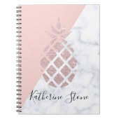 Weißer Marmor des eleganten RosengoldGlitters Notizblock (Vorderseite)