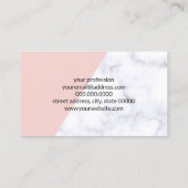 Weißer Marmor des eleganten RosengoldGlitters Visitenkarte (Rückseite)