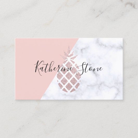 Weißer Marmor des eleganten RosengoldGlitters Visitenkarte (Vorderseite)