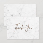 Weißer Marmor einfach Dankeskarte (Vorne/Hinten)