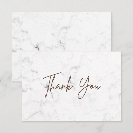 Weißer Marmor einfach Dankeskarte (Vorne/Hinten)