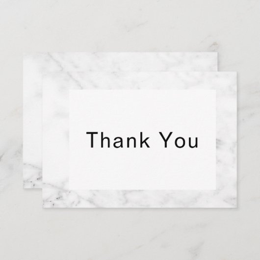 Weißer Marmor einfach Dankeskarte (Vorne/Hinten)