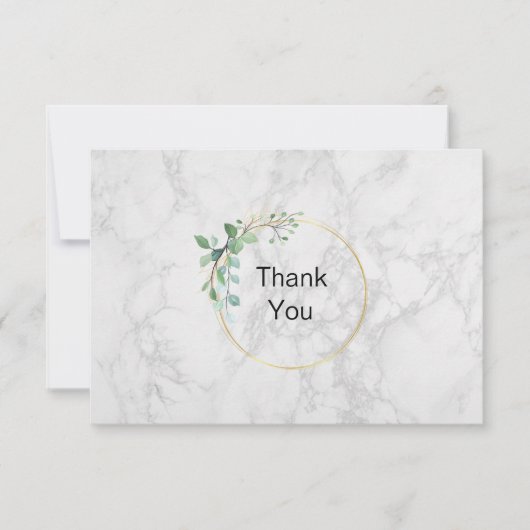 Weißer Marmor Einfach Dankeskarte (Vorderseite)