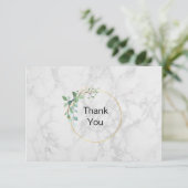 Weißer Marmor Einfach Dankeskarte (Stehend Vorderseite)