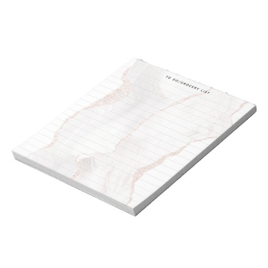 Weißer Marmor elegant, modern ausgekleidet Notizblock (Rotiert)