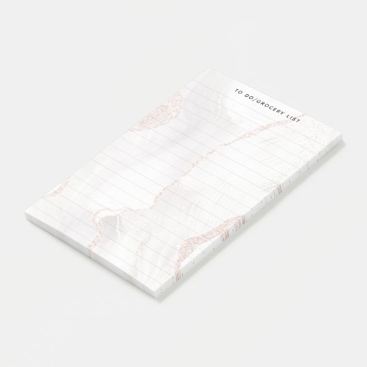 Weißer Marmor elegant, modern ausgekleidet Post-it Klebezettel (angewinkelt)