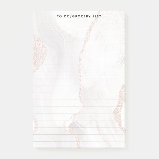 Weißer Marmor elegant, modern ausgekleidet Post-it Klebezettel (Vorderseite)