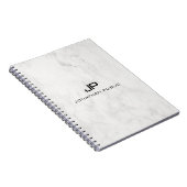 Weißer Marmor Elegant Modernes Design Template Spi Notizblock (Rechte Seite)