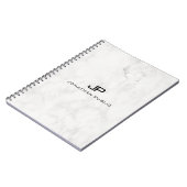 Weißer Marmor Elegant Modernes Design Template Spi Notizblock (Linke Seite)