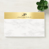 Weißer Marmor Elegante Moderne Imitate Goldvorlage Post-it Klebezettel (Büro)