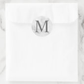 Weißer Marmor: Elegantes Monogramm Runder Aufkleber (Tasche)