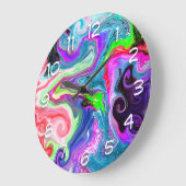 Weißer Marmor Fluss Farbenfrohe Marmorskultur Große Wanduhr (Winkel)