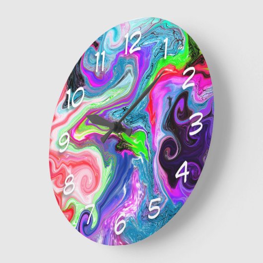 Weißer Marmor Fluss Farbenfrohe Marmorskultur Große Wanduhr (Winkel)