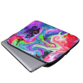 Weißer Marmor Fluss Farbenfrohe Marmorskultur Laptopschutzhülle (Vorne Knopf)