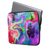 Weißer Marmor Fluss Farbenfrohe Marmorskultur Laptopschutzhülle (Vorderseite Links)