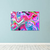 Weißer Marmor Fluss Farbenfrohe Marmorskultur Leinwanddruck (Insitu (Holzboden))