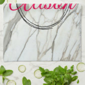 Weißer Marmor, fuchsischer individuelle Name Geschirrtuch (Gefaltet)