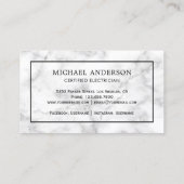 Weißer Marmor Gelbe Glühbirne Elektrischer Visitenkarte (Rückseite)