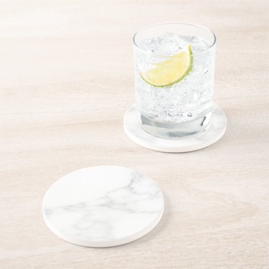 Weißer Marmor Getränkeuntersetzer (Seite)